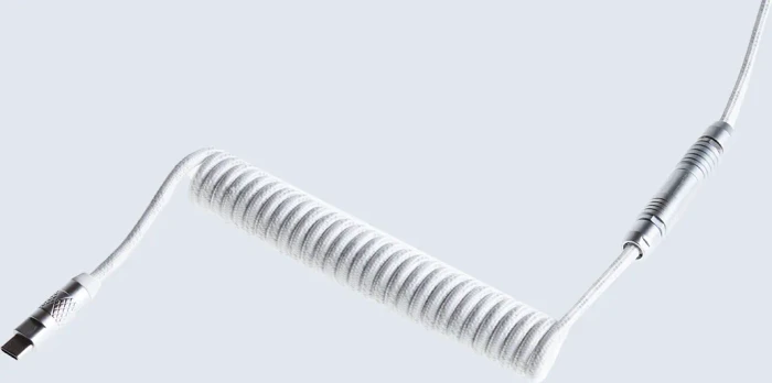 Wooting Premium Cable Set, USB-C/USB-A, Tastaturkabel (Spiral-Textilkabel), Just White