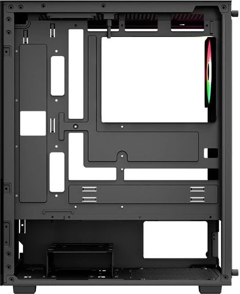 AeroCool Pivot Black, inkl. 1x Lüfter, Lüfter LED ARGB, Glasfenster