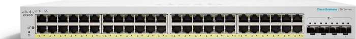 Cisco Business 220 Rackmount Gigabit Smart Switch, 48x RJ-45, 4x SFP+, 740W PoE+