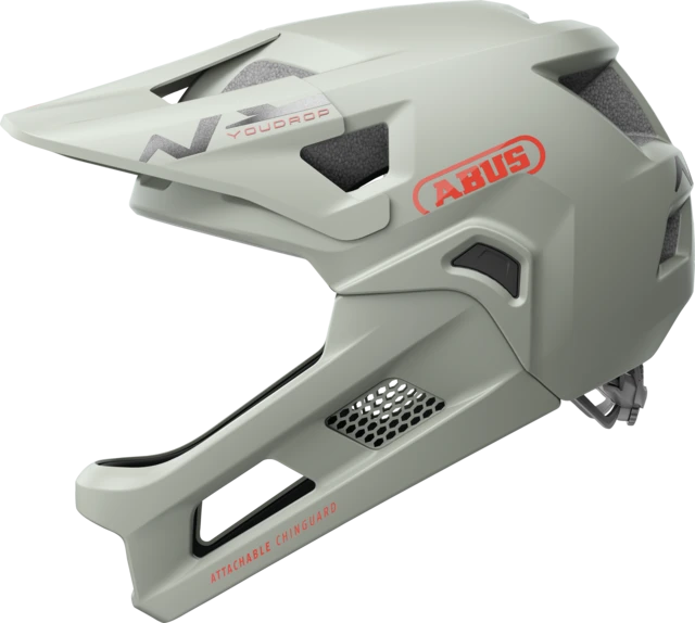 ABUS Youdrop Fullface-Kinderhelm chalk grey