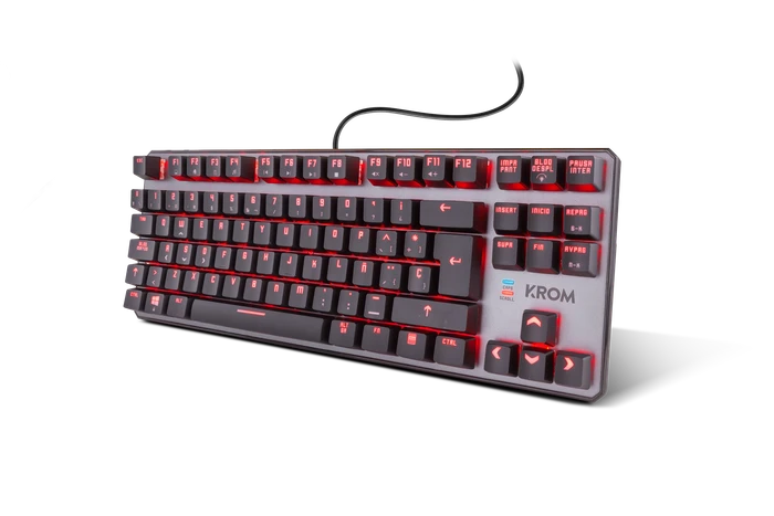 Krom Kernel TKL, LEDs RGB, grau/schwarz, Outemu Red, USB, ES