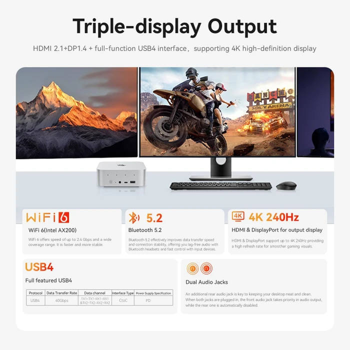 Beelink SER9 Pro, Frost Silver, Ryzen 7 255, 24GB RAM, 500GB SSD