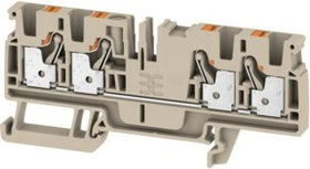 Weidmüller A4C 4 Durchgangs-Reihenklemme, PUSH IN, 4 mm², 800 V, 32 A, dunkelbeige