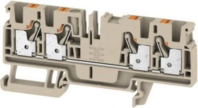 Weidmüller A4C 4 Durchgangs-Reihenklemme, PUSH IN, 4 mm², 800 V, 32 A, dunkelbeige