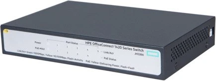 HP OfficeConnect 1420 5G Desktop Gigabit Switch, 5x RJ-45, 32W PoE+