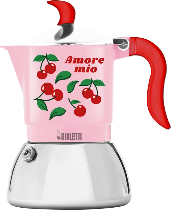 Bialetti Fiammetta Induktion - Mercato Della Frutta 4 Tassen Espressokanne Kirsche