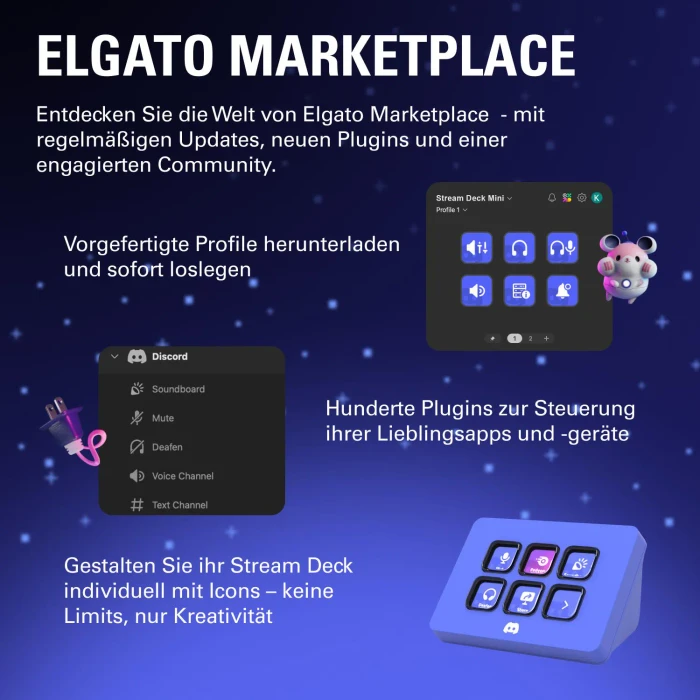 Elgato Stream Deck Mini Discord Edition, violett, USB-A