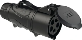 PCE CEE-Kupplung 16A 5p 6h IP54 schwarz GRIP