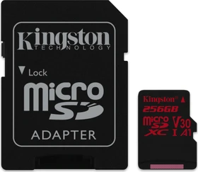 Kingston Canvas React R100/W80 256GB Kit, UHS-I U3, A1, Class 10