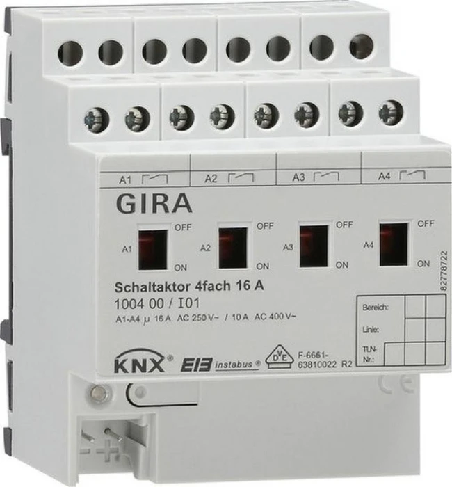 Gira KNX Schaltaktor 4-fach, 16A, Schaltaktor