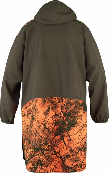 Fjällräven Lappland Eco-Shell Poncho dark olive/orange camo