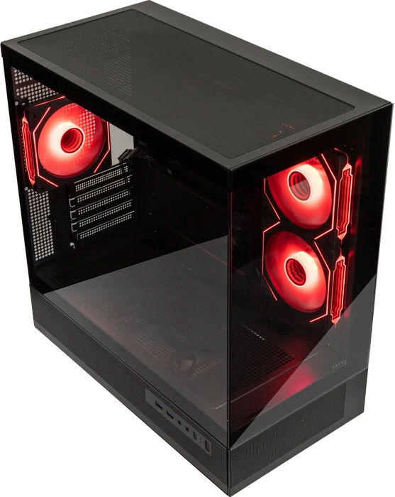 GSI SmartAssembly ARGB Glass, schwarz, Glasfenster, 650W ATX