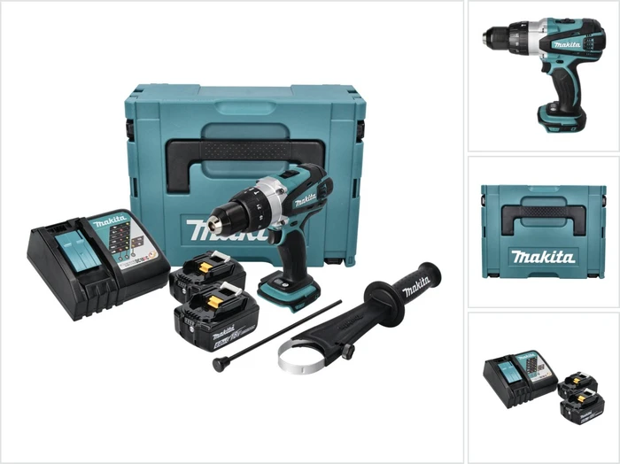 Makita DHP458RGJ Akku-Schlagbohrschrauber inkl. MAKPAC + 2 Akkus 6.0Ah