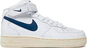 Nike Air Force 1 07 Mid white/coconut milk/metallic gold/midnight navy (Damen)