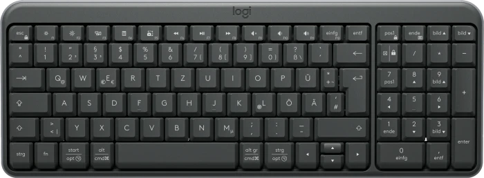 Logitech K250 Compact Wireless Keyboard, Graphite, Bluetooth, DE
