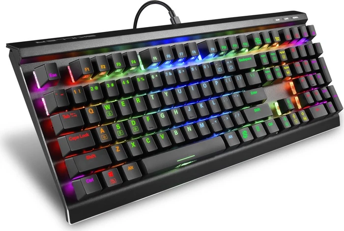 Sharkoon Skiller SGK60, LEDs RGB, Kailh Box WHITE, USB, US