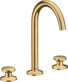 Hansgrohe Axor One 3-Loch Waschbeckenarmatur Select 170 Push-Open Ablaufgarnitur brushed gold optic
