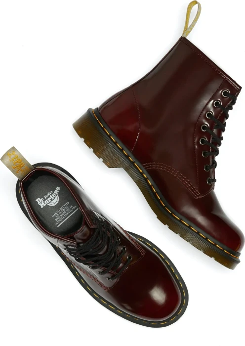 Dr. Martens 1460 Vegan Gloss Lace Up Boots cherry red