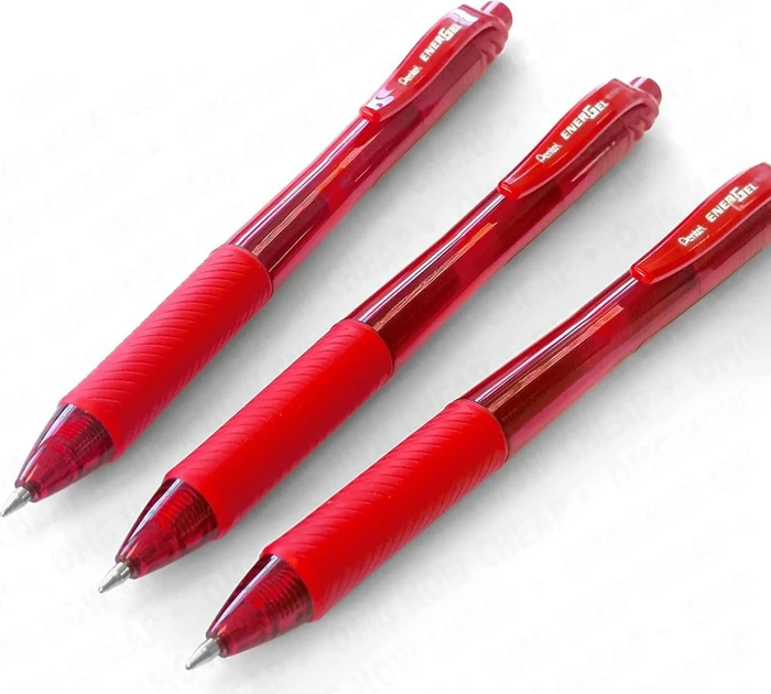 Pentel EnerGel X BL107 0.7mm/0.35mm Gelroller rot/transparent, 3er-Pack