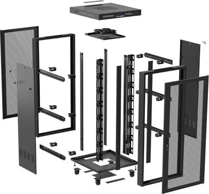 Lanberg 19" Rackschrank 47HE, freistehend, Gitternetztür, IP20, RAL 9004, 800mm tief