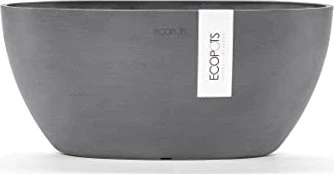 Ecopots Kunststoff-Topf Sofia oval 30x1.3cm grey