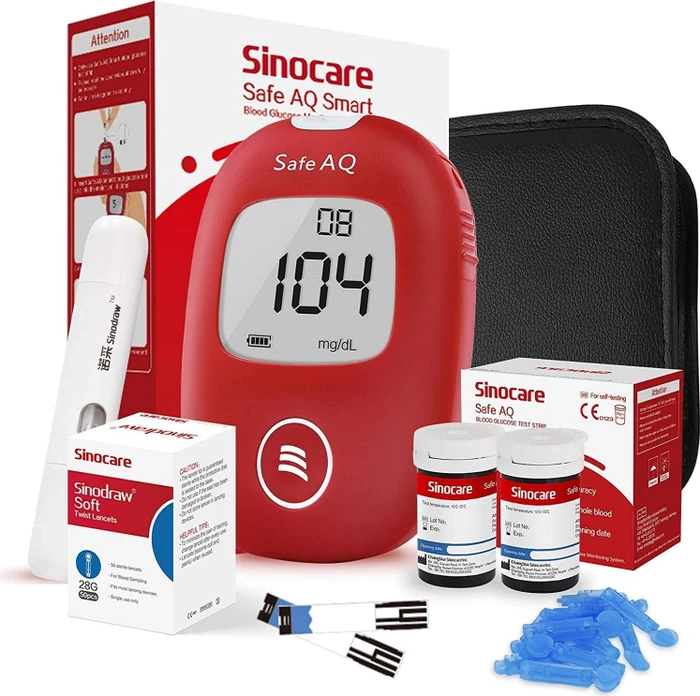 Sinocare Sinocare Safe AQ Smart Blutzuckermessgerät inkl. 50 Teststreifen und Lanzetten