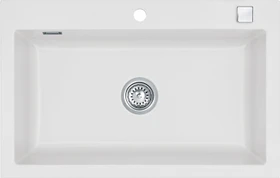 systemceram Mera 80 Einbau Becken mittig mit Ablauffernbedienung satin