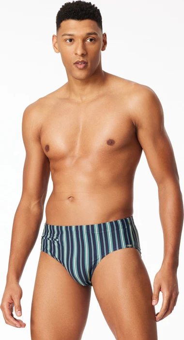 Schiesser Aqua Streifen Slip Badehose sharp green (Herren)