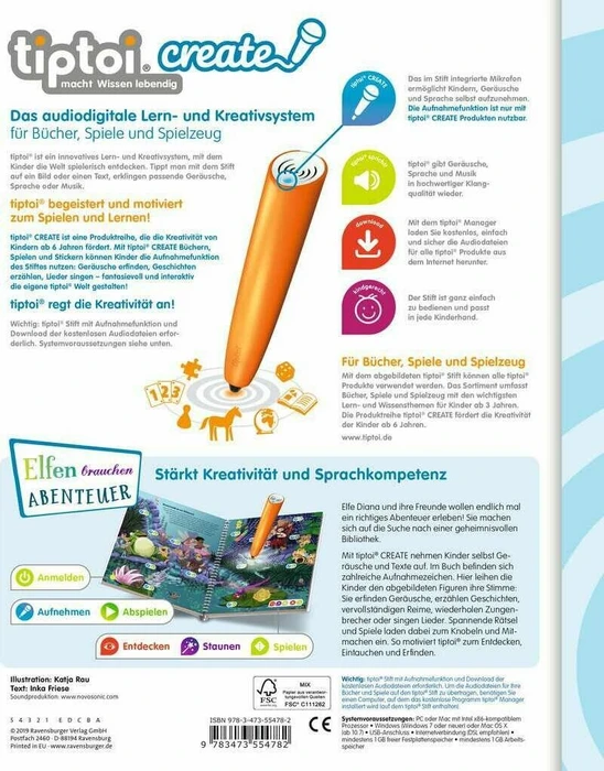 Ravensburger tiptoi Buch: Create: Abenteuer im Elfenwald