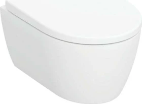 Geberit iCon Set Wand-WC Tiefspüler, verkürzte Ausladung, geschlossene Form, Rimfree, mit WC-Sitz weiß/matt