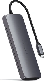 Satechi USB-C Hybrid Multiport-Adapter, grau, USB-C 3.0 [Stecker] (ST-UCHSEM)