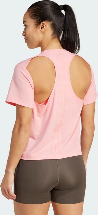 adidas Power Back-Cutout 3-Streifen Funktionsshirt kurzarm semi pink spark (Damen)