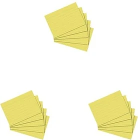 Herlitz Karteikarten, A8, liniert, gelb, 100 Blatt, 100er-Pack