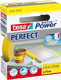tesa extra Power Perfect gelb, Gewebeband, 19mm/2.75m, 1 Stück