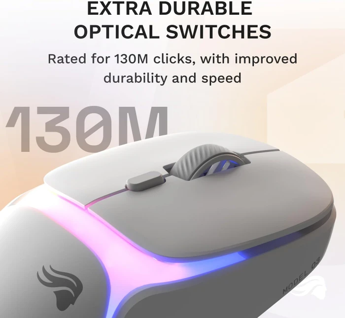 Glorious Model O3 8K Wireless mit Ladestation, weiß, USB/Bluetooth