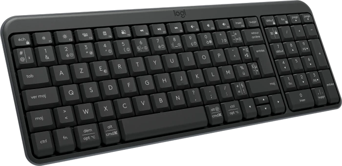 Logitech K250 Compact Wireless Keyboard, Graphite, Bluetooth, FR