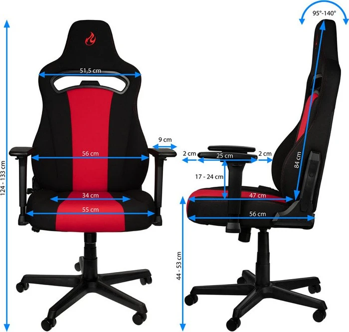 Nitro Concepts E250 Gamingstuhl, schwarz/rot