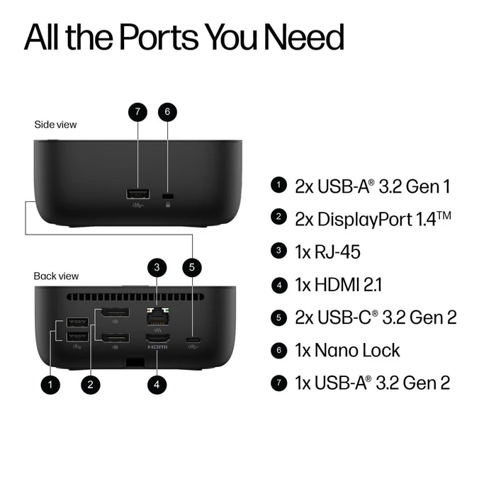 HP USB-C 100W G6 Dock, USB-C 3.1 [Buchse]