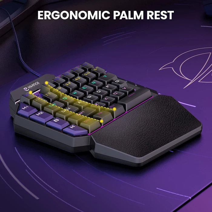 Hiwings HI300 RGB One Handed Mechanical Gaming Keyboard, schwarz, Gaote Outemu BLUE, USB-A