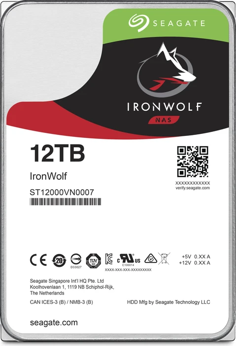 Seagate IronWolf NAS HDD 12TB, 24/7, 512e / 3.5" / SATA 6Gb/s