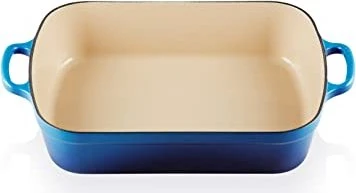 Le Creuset Bratreine aus Gusseisen 40.2x25.9cm 4.9l azure