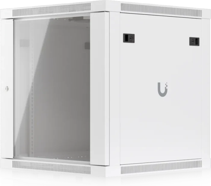Ubiquiti 12U Rack Cabinet, 19" Wandgehäuse 12HE, Glastür, weiß, 600mm tief