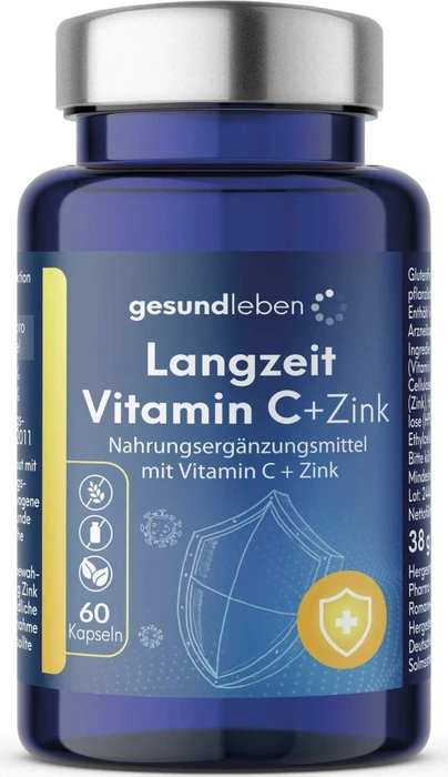 Gehe Gesund Leben Langzeit Vitamin C + Zink Kapseln, 60 Stück