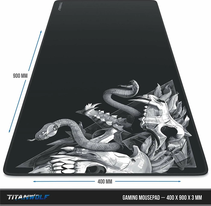 Titanwolf Wolf Skull XXL Speed Gaming-Mauspad, schwarz