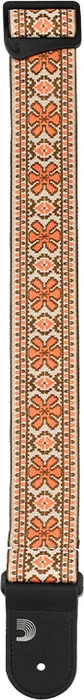 D'Addario Peace & Love Woven Guitar Strap Orange Pattern