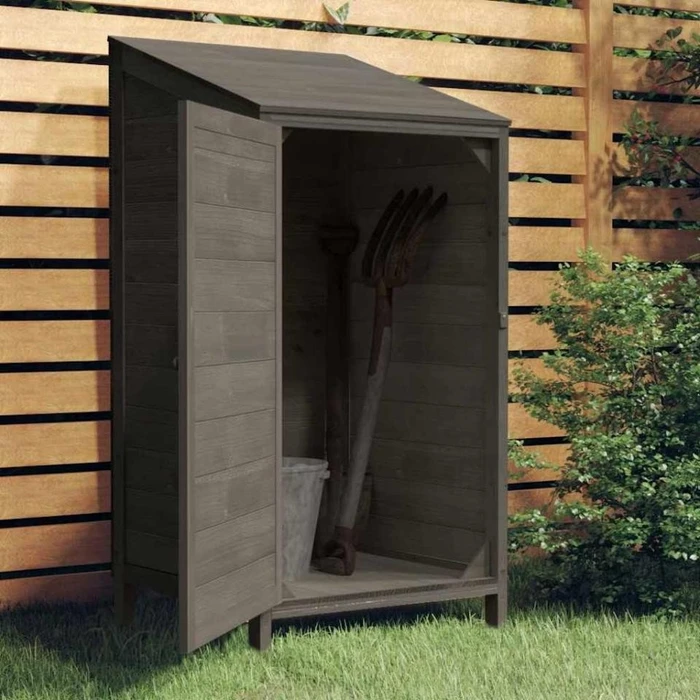vidaXL Massivholz Geräteschrank 55x112cm anthrazit