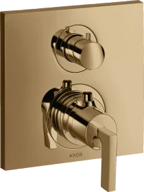 Hansgrohe Axor Citterio Thermostat mit Absperrventil und Hebelgriff polished bronze