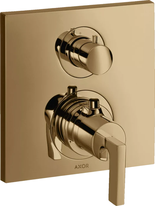 Hansgrohe Axor Citterio Thermostat mit Absperrventil und Hebelgriff polished bronze