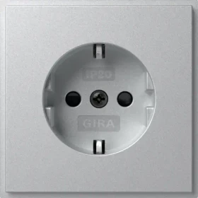 Gira SCHUKO-Steckdose 16 A 250 V~ mit erhöhtem Berührungsschutz (Safety Plus) (IP20) TX_44 Farbe Alu