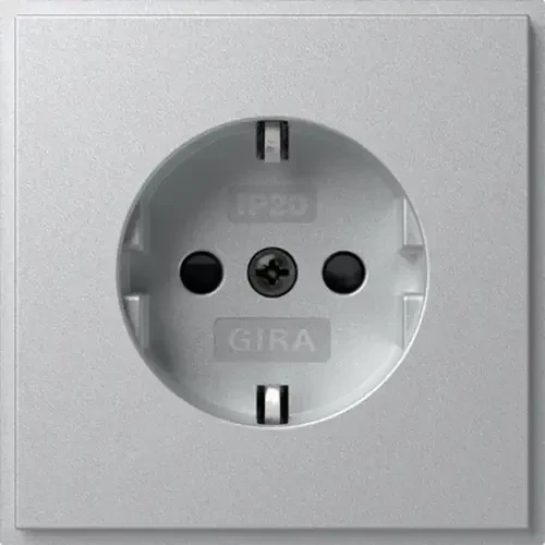 Gira SCHUKO-Steckdose 16 A 250 V~ mit erhöhtem Berührungsschutz (Safety Plus) (IP20) TX_44 Farbe Alu